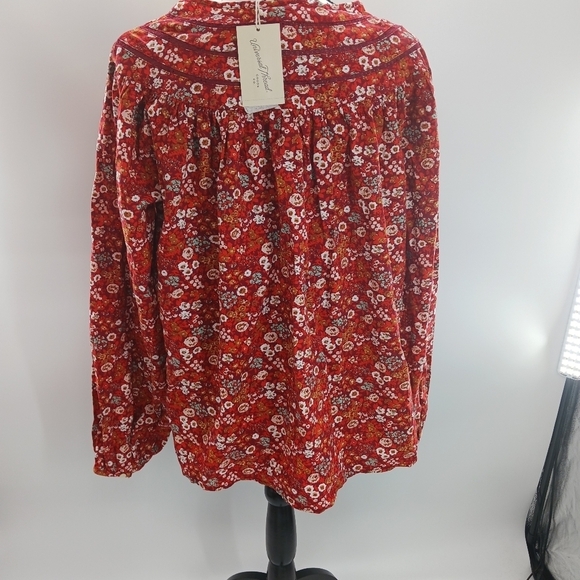 Universal Thread Floral Blouse Womens Boho Cottagecore Peasant Tie Front 2XL - Picture 5 of 8